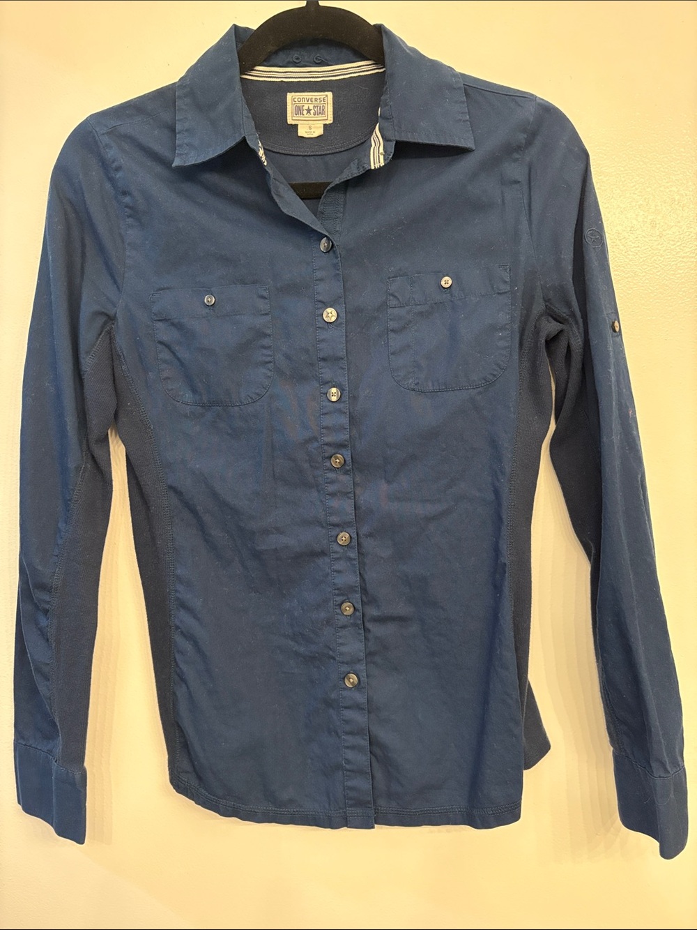 Converse Women's Navy Blue Button-Down Shirt